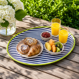 Plastic Dining Salome Colourful Stripe Tray | Indoor & Outdoor UK