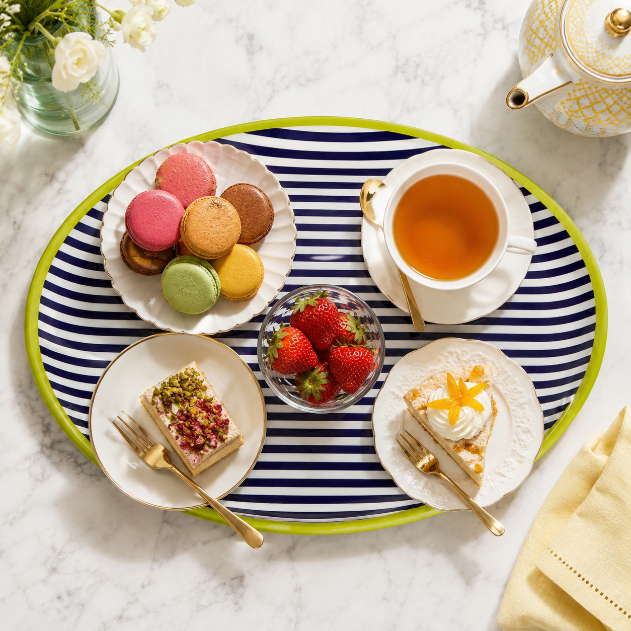 Plastic Dining Salome Colourful Stripe Tray | Indoor & Outdoor UK