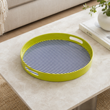 Plastic Dining Salome Stripe Tray With Handles | Indoor & Outdoor UK