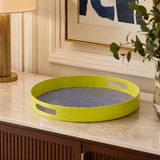 Plastic Dining Salome Stripe Tray With Handles | Indoor & Outdoor UK