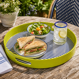 Plastic Dining Salome Stripe Tray With Handles | Indoor & Outdoor UK