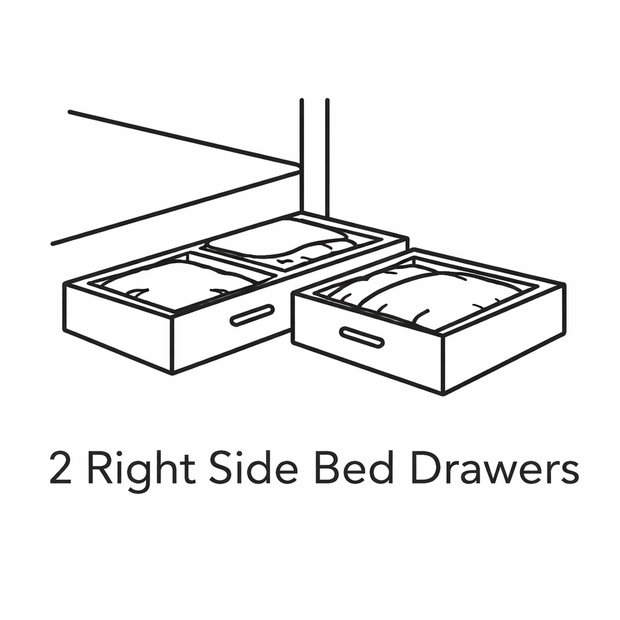 2 Right Side Drawers For Your Bed