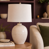 Rhianna Ceramic Table Lamp Linen Shade