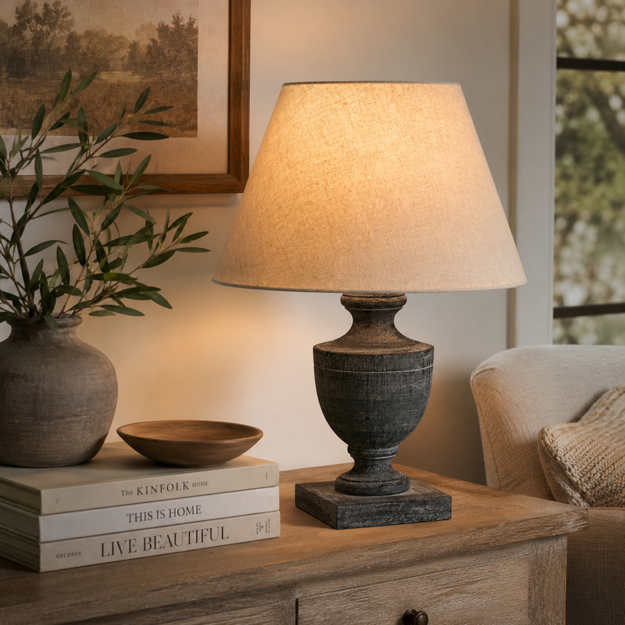 Jaasiel Urn Wooden Table Lamp