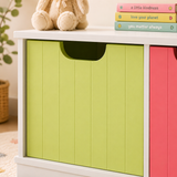 Mia Kids White 4 Coloured Boxes Storage Unit