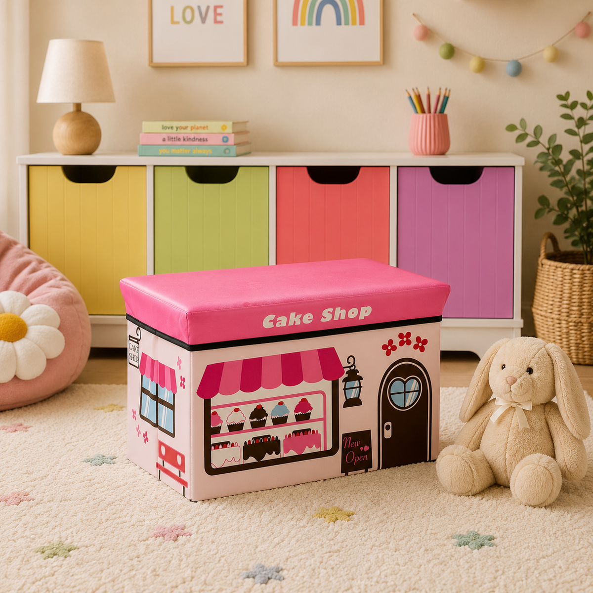 Mia Children's Cake Design Storage Box And Seat