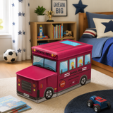 Mia Children's Hot Pink School Bus Box And Seat Storage