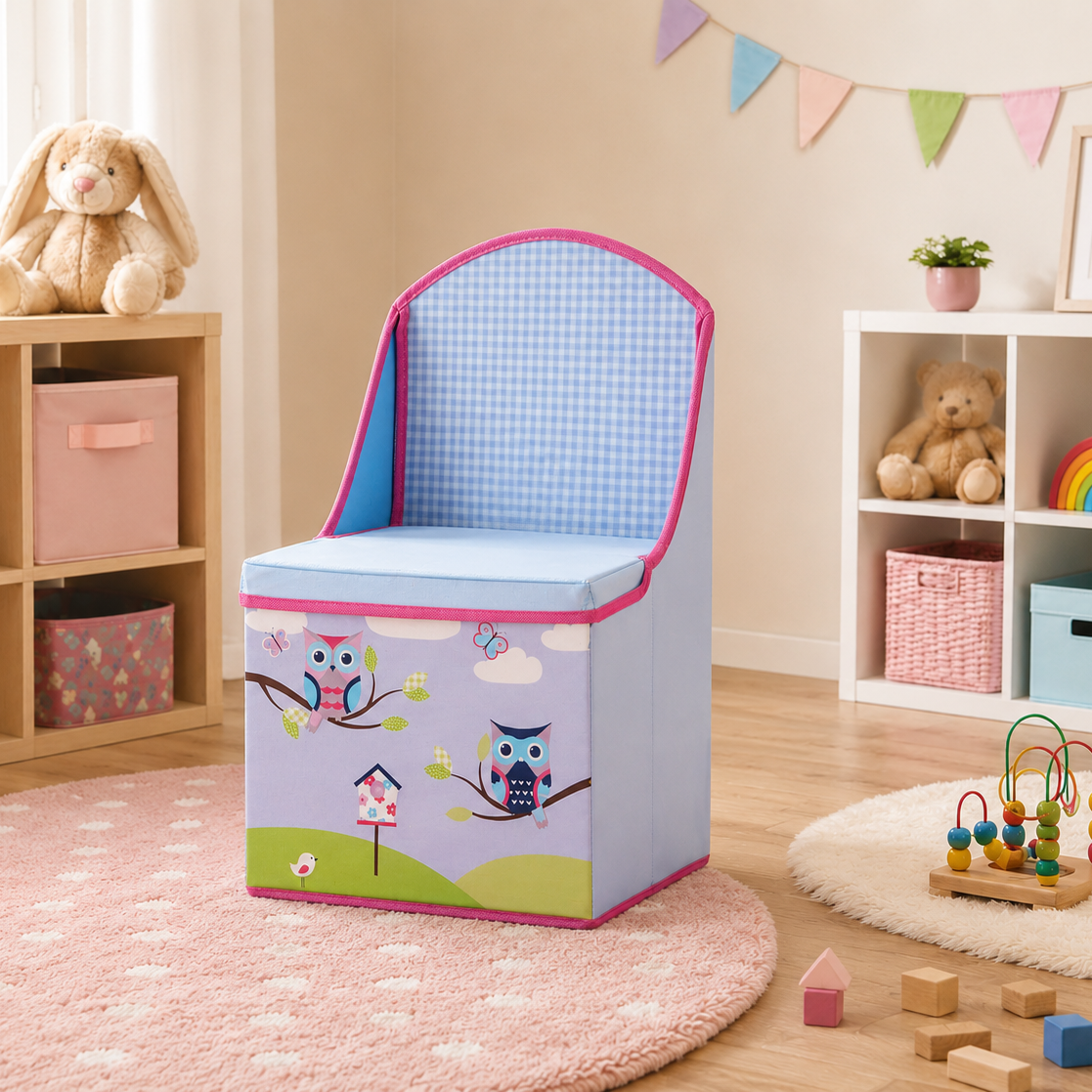 Mia Childrens Owl Design Storage Seat