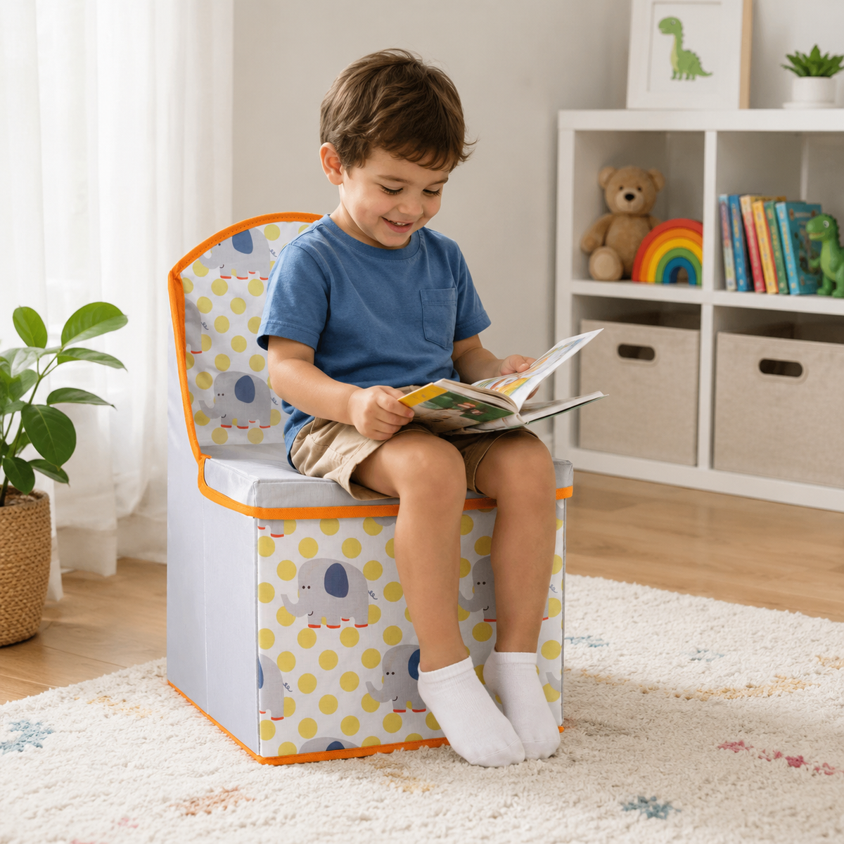 Mia Childrens Elephant Design Kids Storage Seat