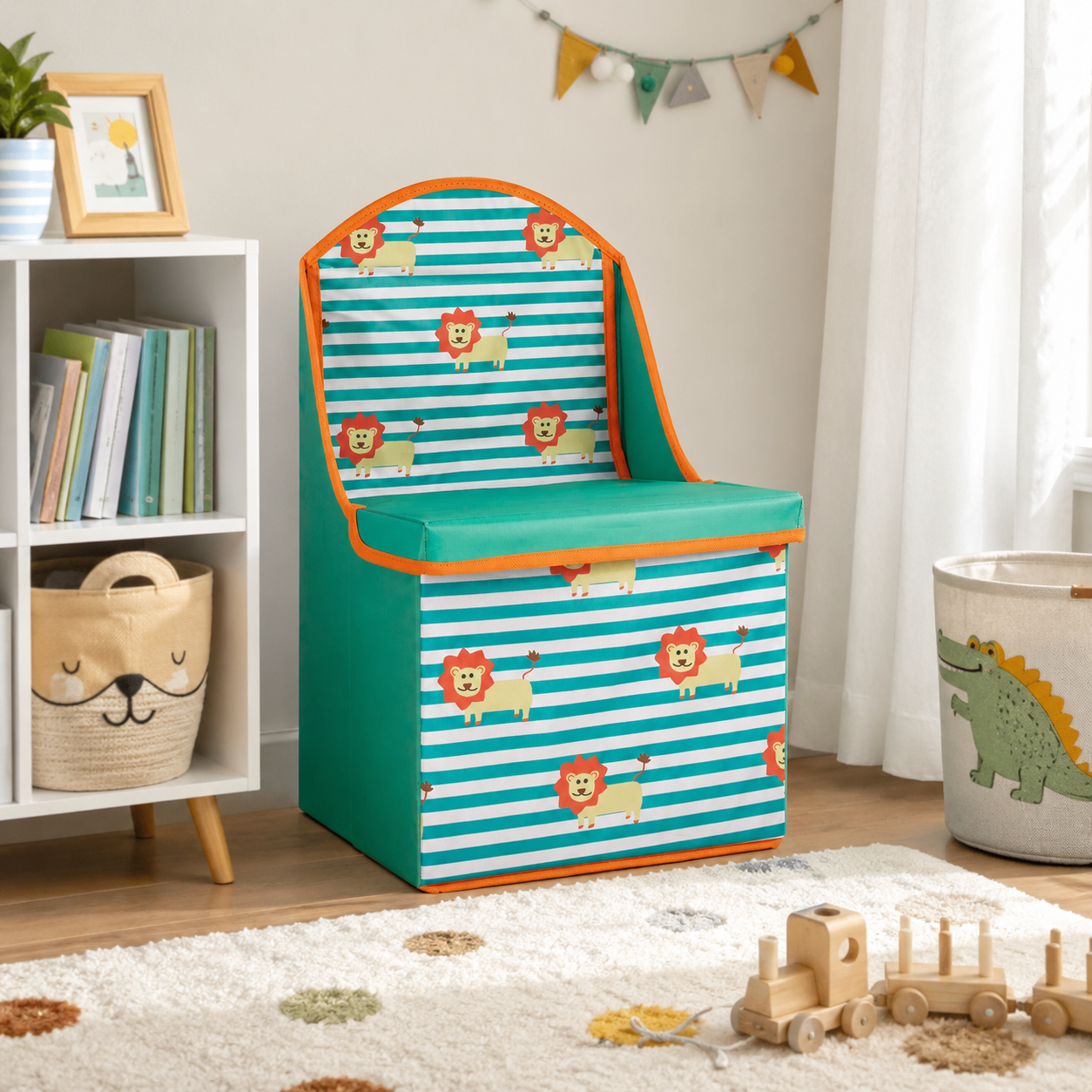 Mia Children's Lion Design Storage Seat