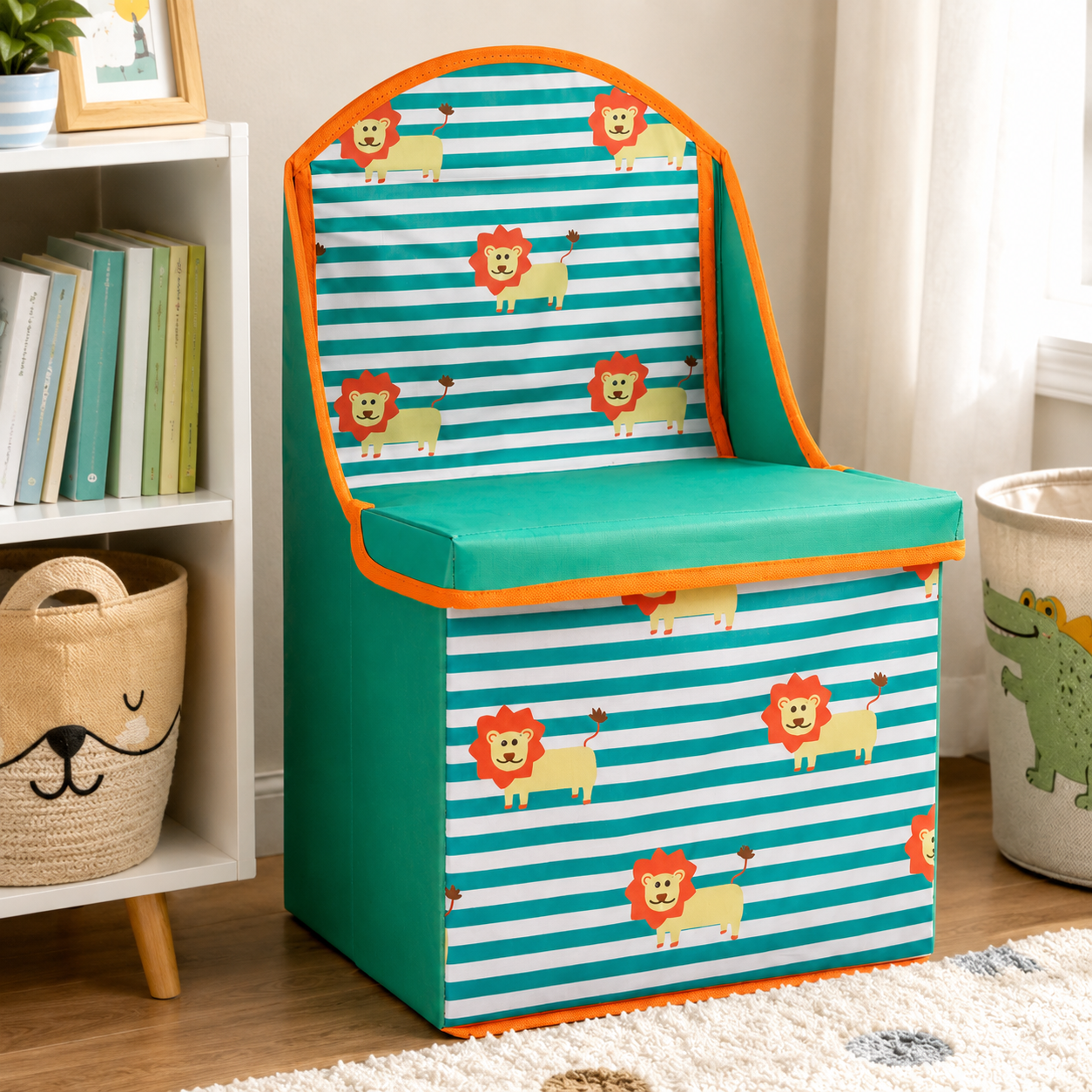 Mia Children's Lion Design Storage Seat