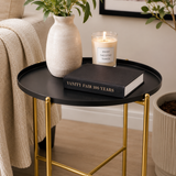 Cassie Black Top Side Table