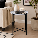 Cassie Side Table with Round Grey Top