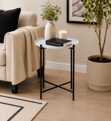 Cassie Side Table with Round Grey Top