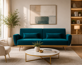2 Seater Eva Green Velvet Sofa Bed