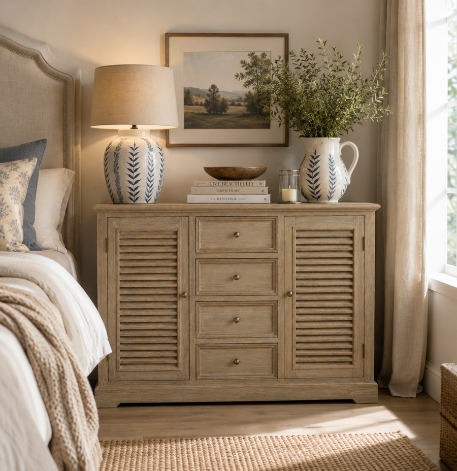 Daphine Collection 2 Door 4 Drawer Large Dresser Base