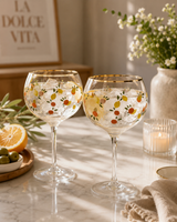 Jacob Set Of 2 Citrus Design Gin Glasses