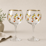 Jacob Set Of 2 Citrus Design Gin Glasses