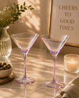 Rhianna Pink Frosted Deco Set of 2 Martini Glasses