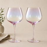 Rhianna Pink Frosted Deco Set Of 2 Gin Glasses