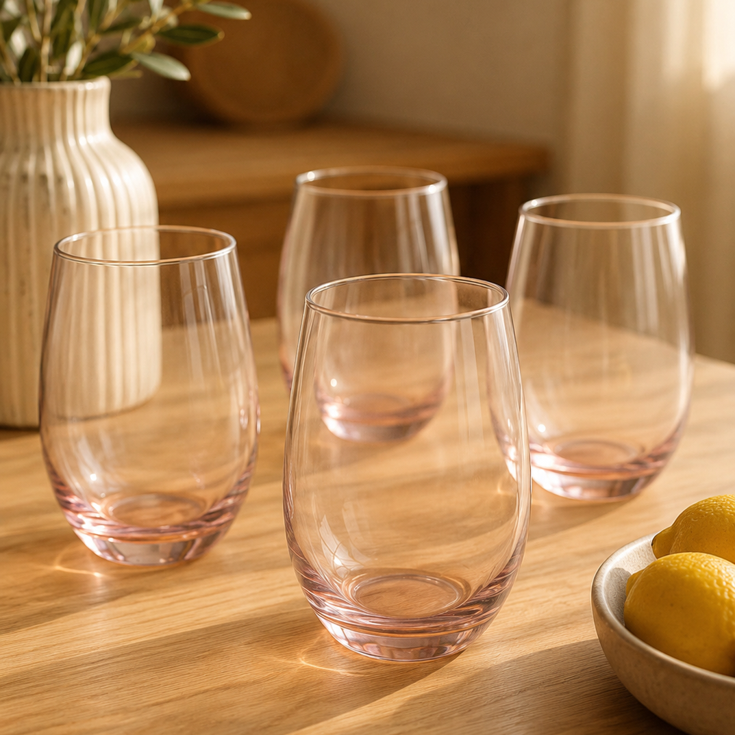 Rhianna Frosted Deco Set Of 4 Hi Ball Glasses