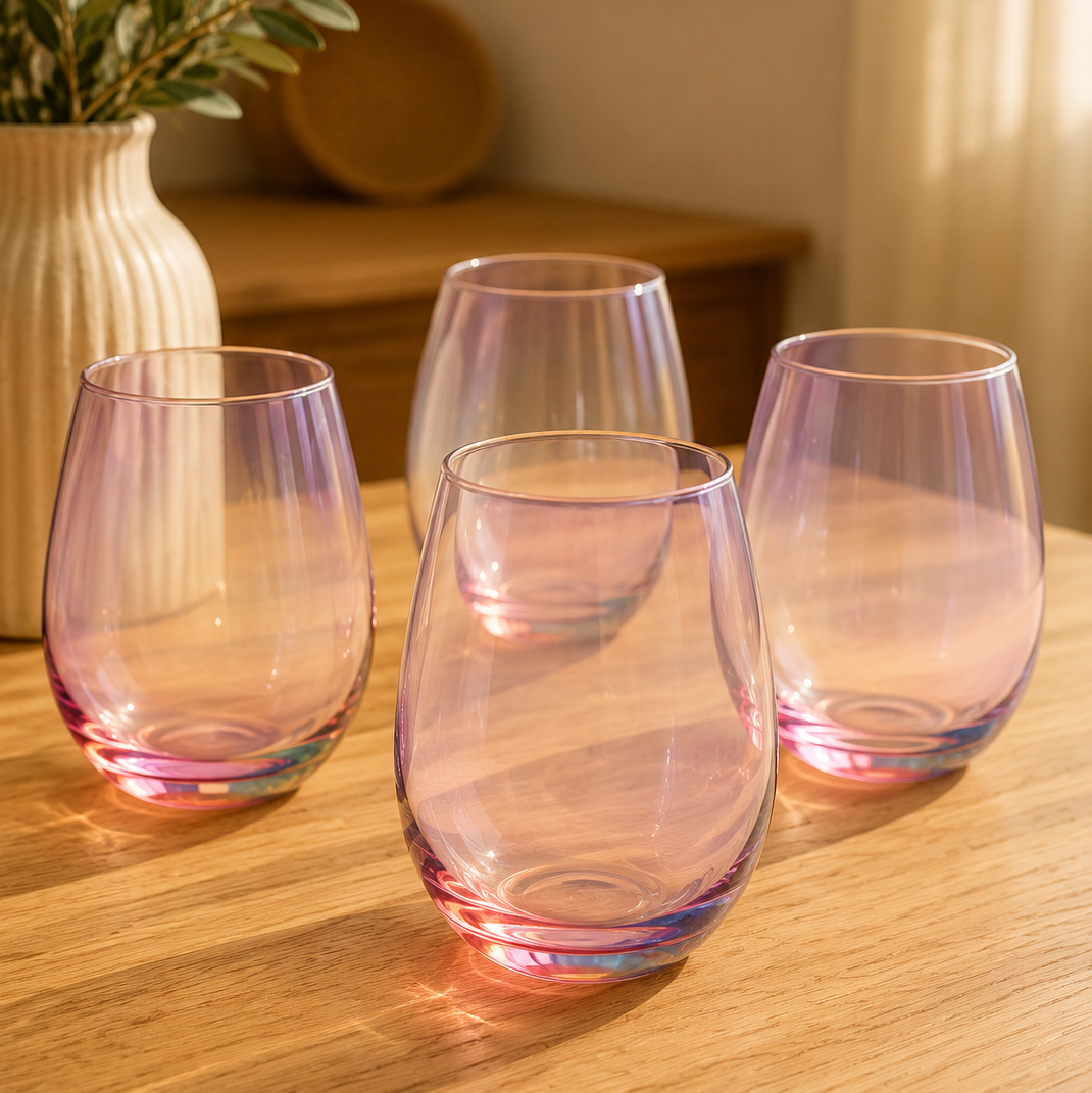 Rhianna Frosted Deco Set Of 4 Tumbler Glasses