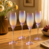 Rhianna Frosted Deco Set Of 4 Champagne Glasses