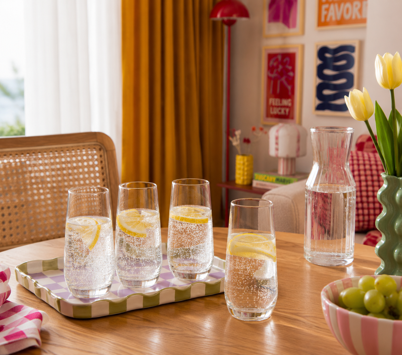 Edward Set Of 4 Crystal High Ball Glasses
