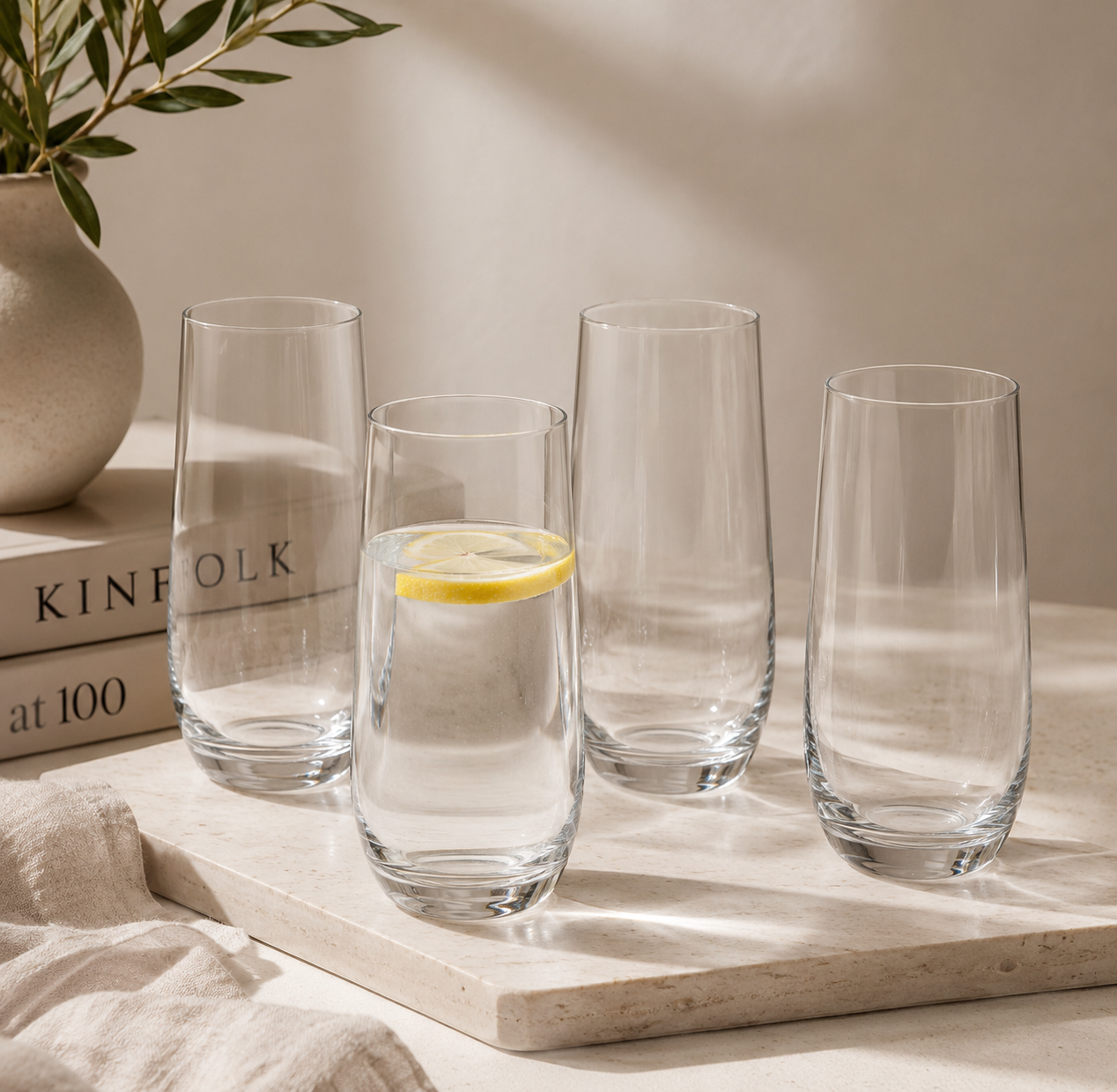Edward Set Of 4 Crystal High Ball Glasses