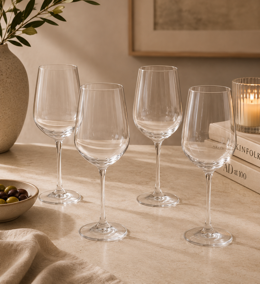 Edward  Set of Four Crystal Wine Glasses