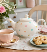 Isaac Confetti Teapot with Hearts Design