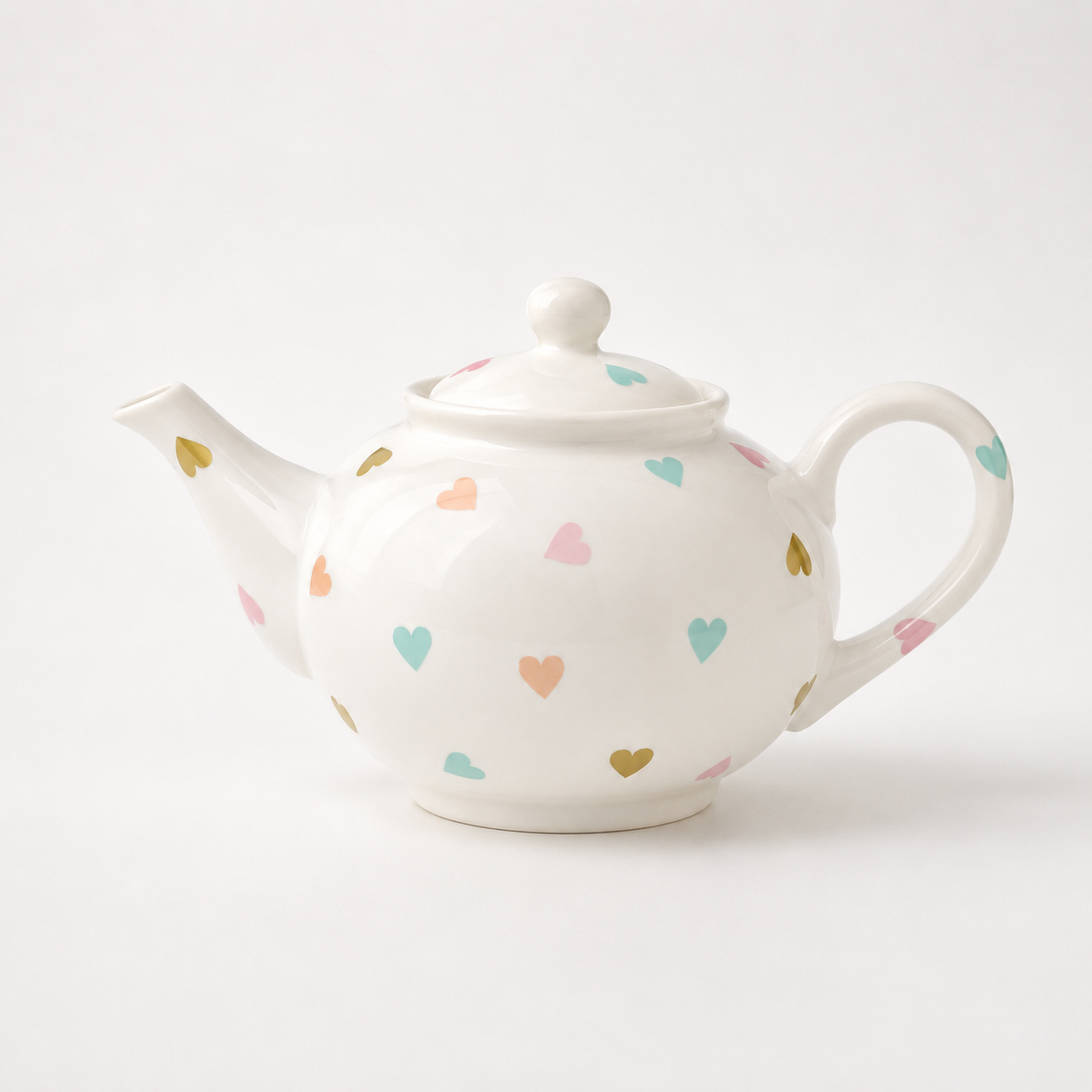 Isaac Confetti Teapot with Hearts Design