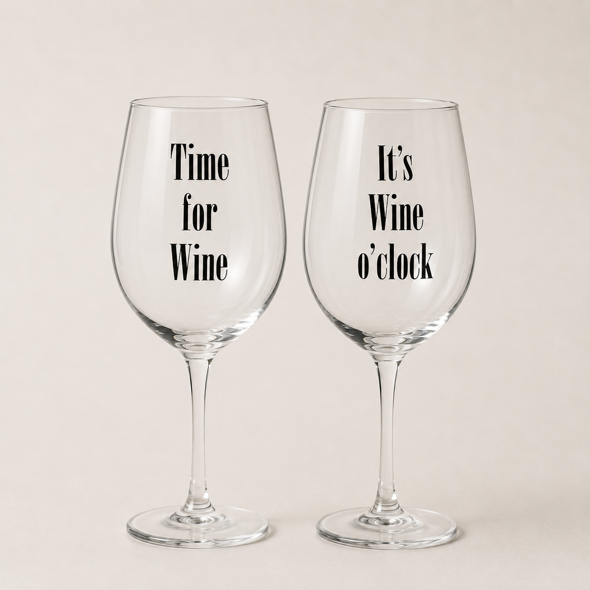 Jacob Set of 2 Time For Wine Large Wine Glasses