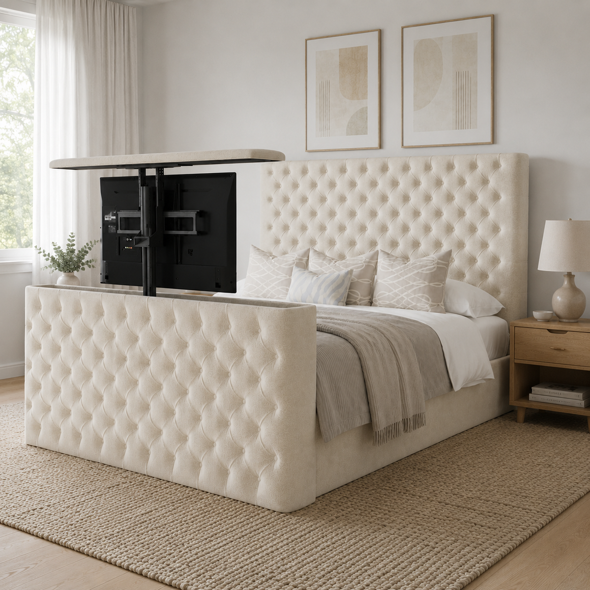 John Chesterfield TV Upholstered Bed - John