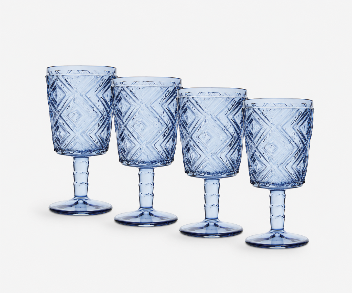 Eve Set Of Four Blue Wine Glasses