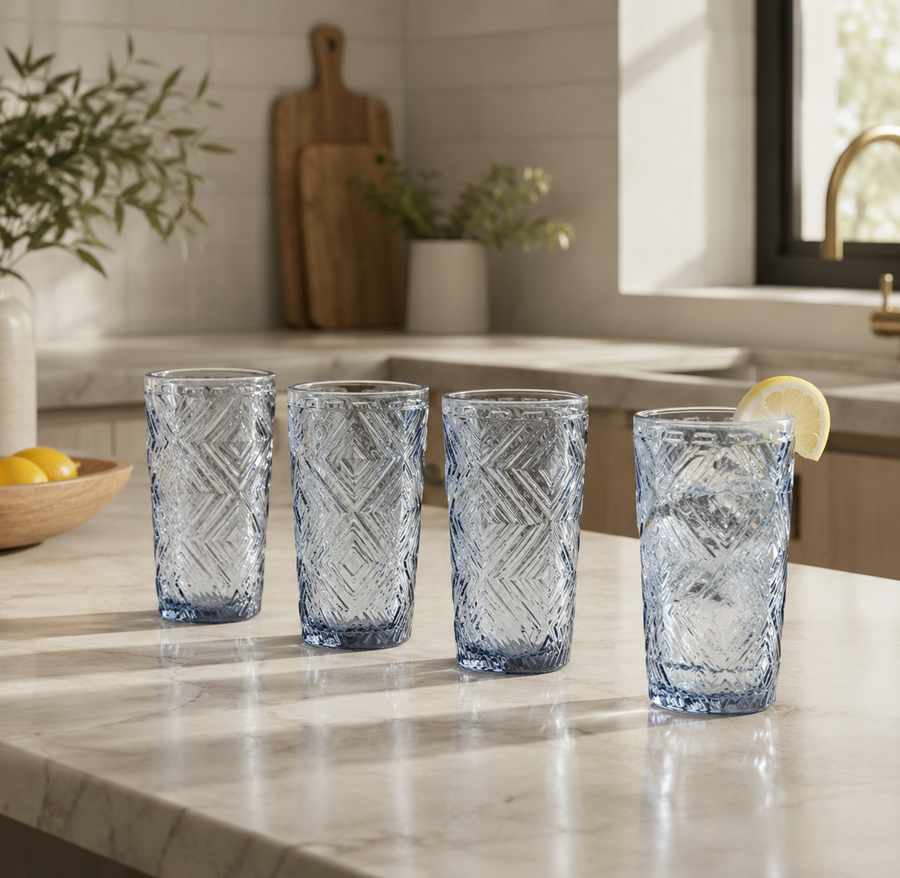 Eve Set Of Four Blue Highball Glasses