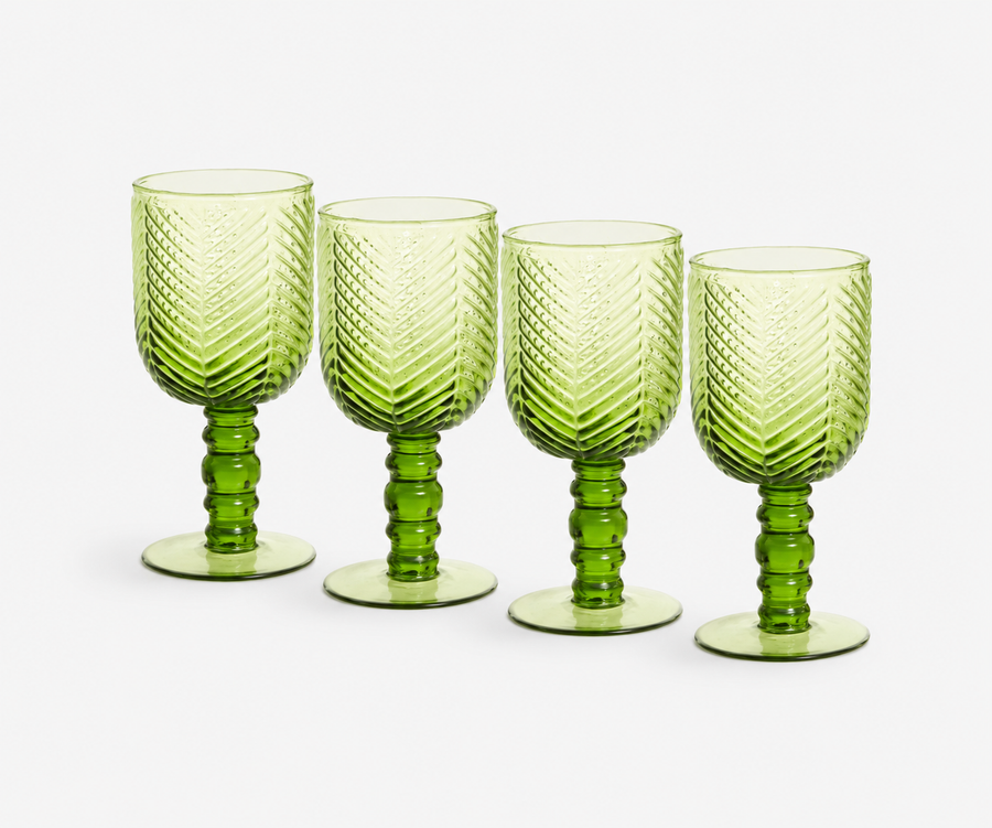 Eve Set Of Four Green Wine Glasses