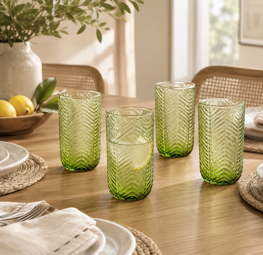 Eve Set Of Four Green Highball Glasses