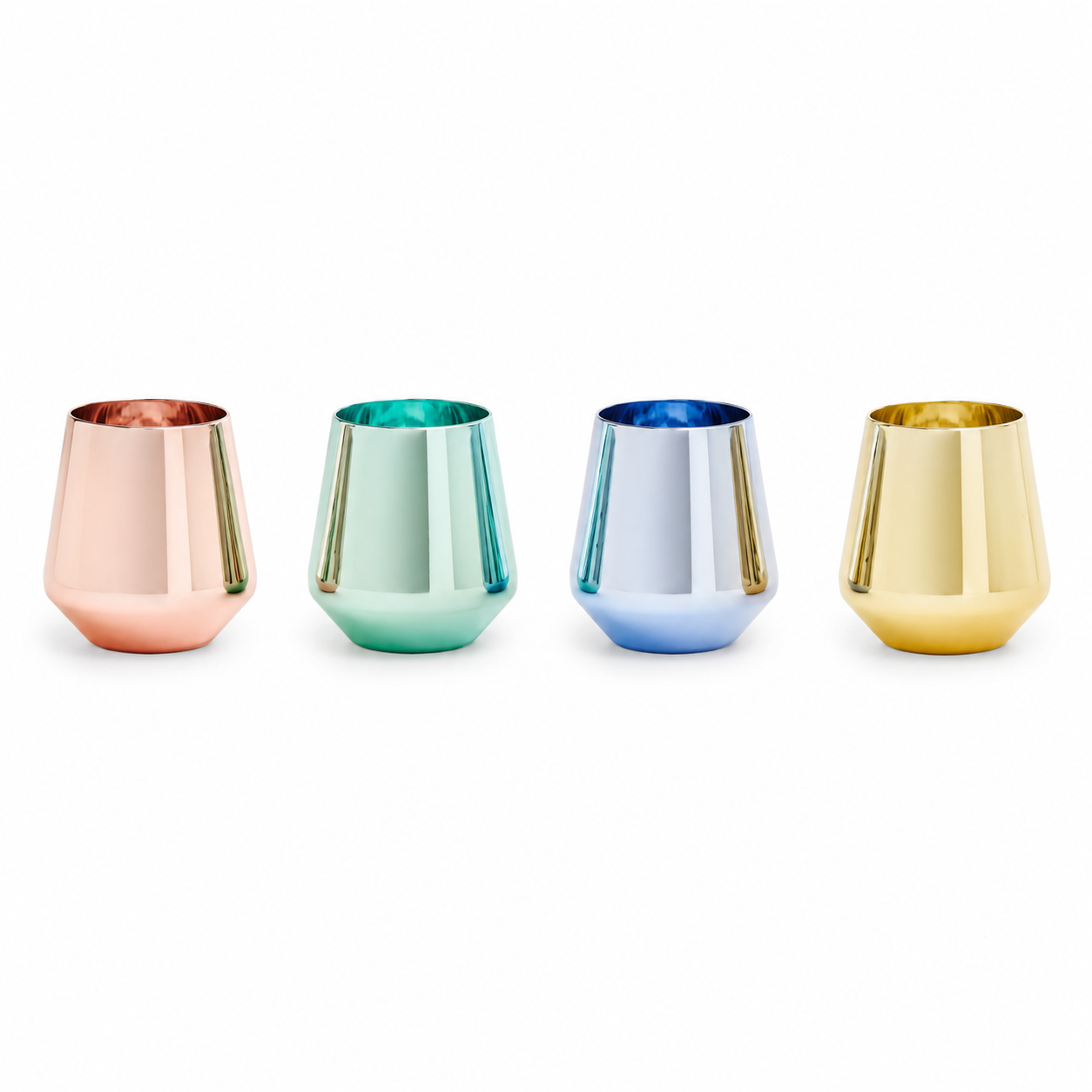 Kayla Assorted Colours Set Of Four Glass Tumblers