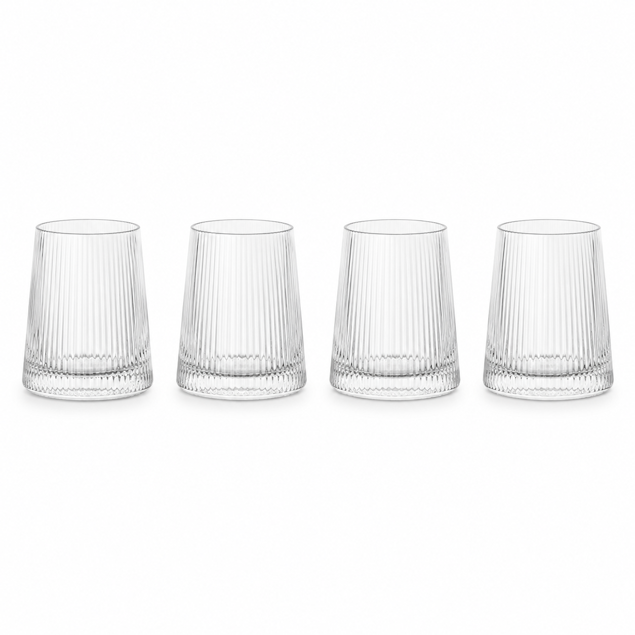 Bradley Set of Four Ribbed Glass Tumblers