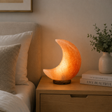 Eva Crescent Moon Pink Natural Salt Lamp