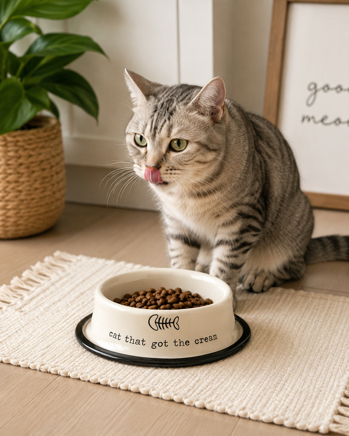 Tinkerbell Pets 0.4Ltr Cat That Got The Cream Bowl