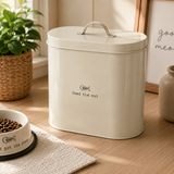 Tinkerbell Pets Cream Cat Food Storage Bin with Scoop 6.5 Litre