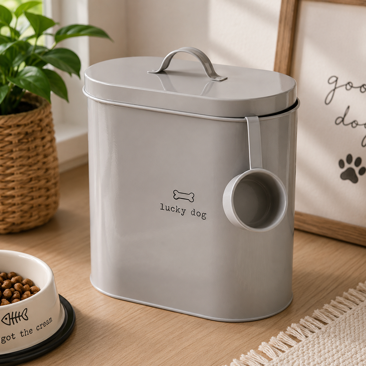 Tinkerbell Pets Lucky Dog Food Storage Bin with Scoop 6.5 Litre