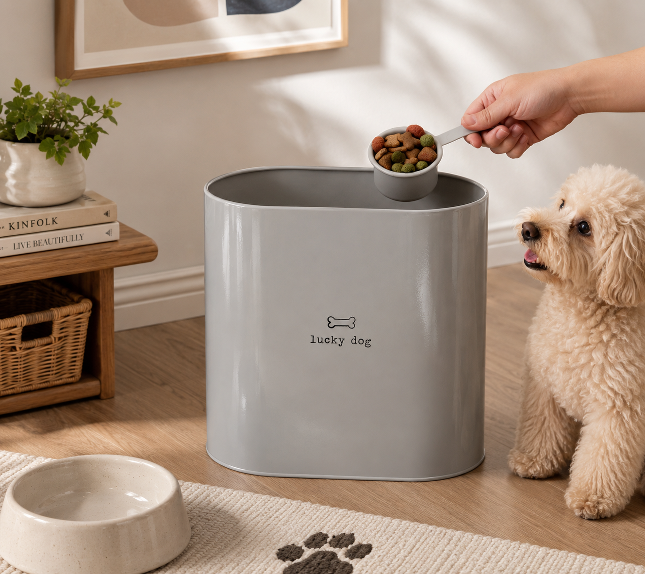 Tinkerbell Pets Lucky Dog Food Storage Bin with Scoop 6.5 Litre