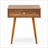 Jacob Wood Veneer Bedside Table with 1 Drawer