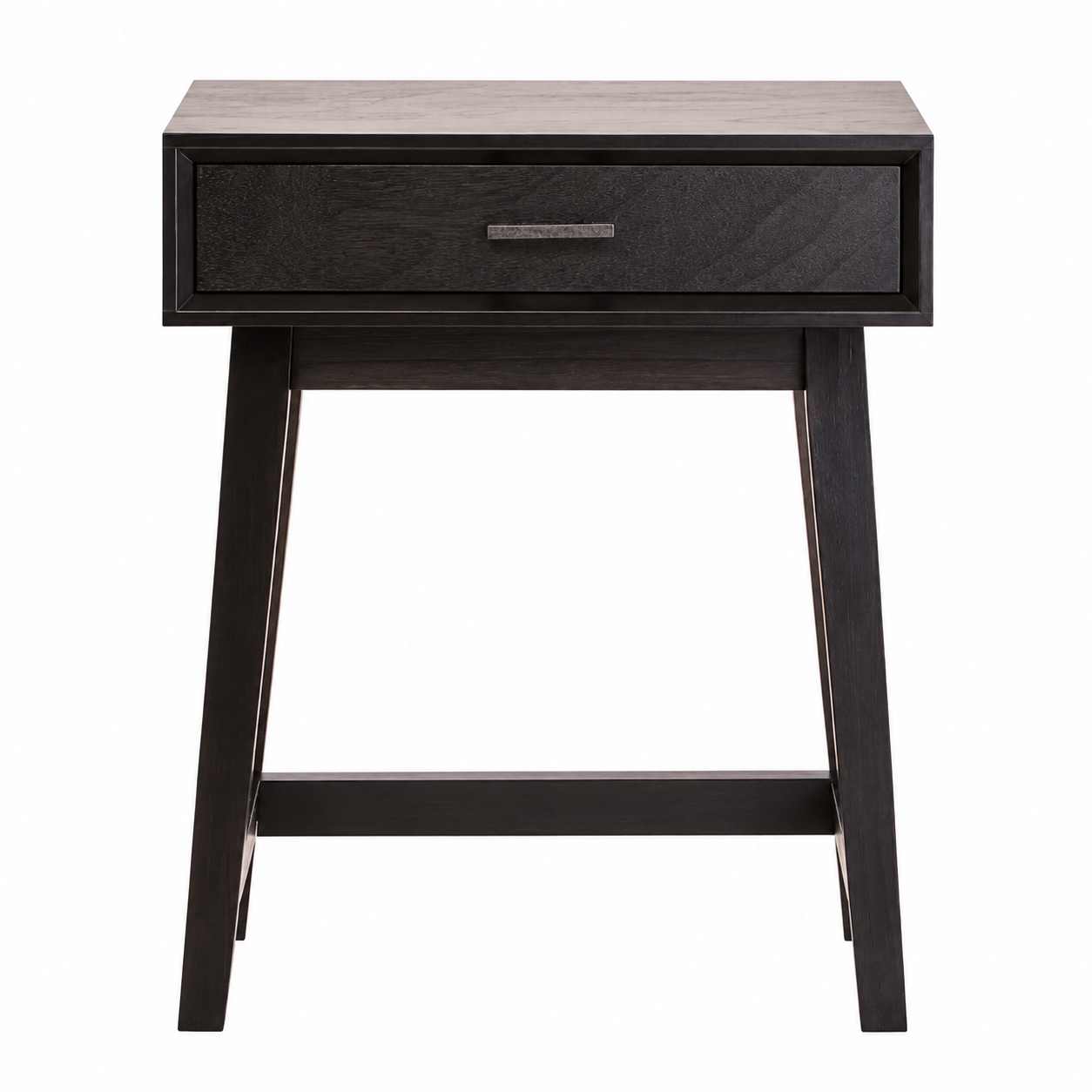 Remel One Drawer Black Wood Finish Side Table