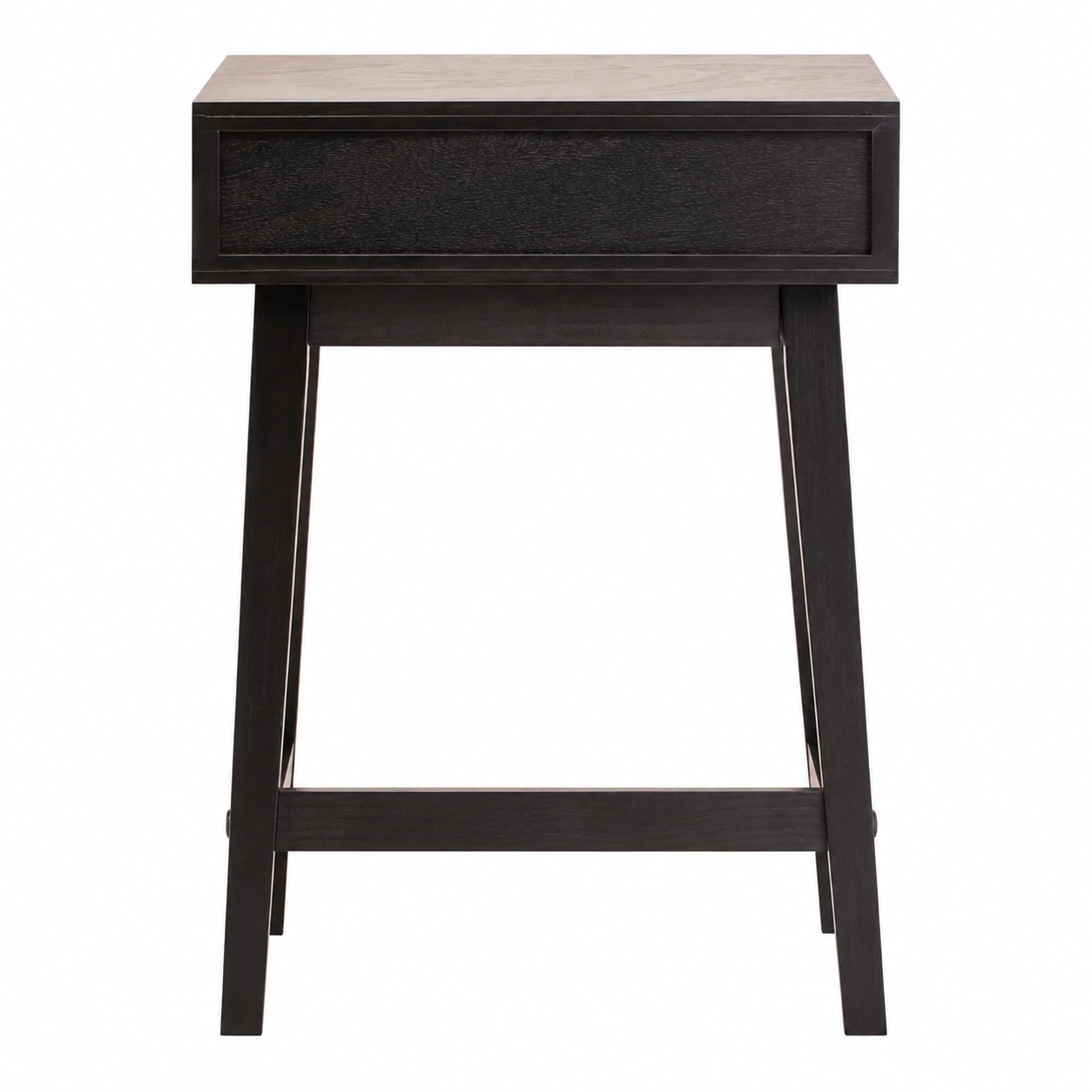 Remel One Drawer Black Wood Finish Side Table