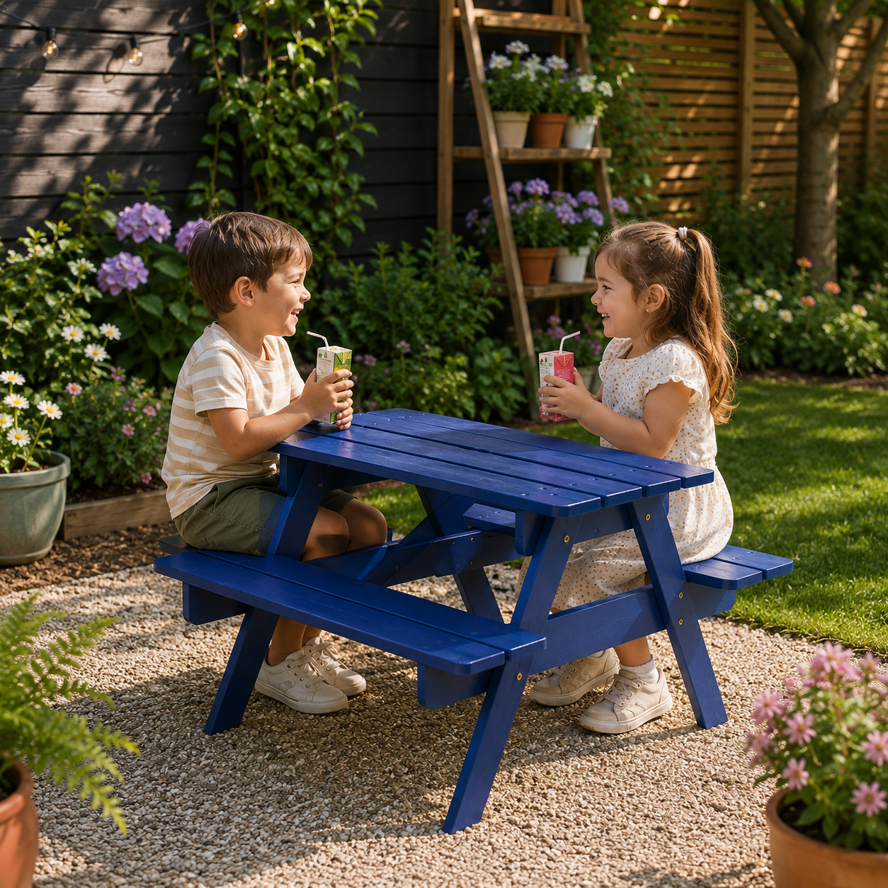 Mia Blue Kids Picnic Bench