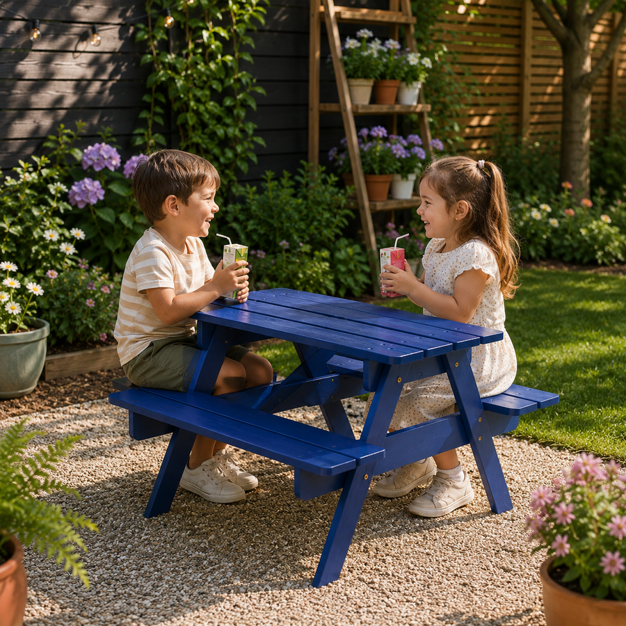Mia Blue Kids Picnic Bench